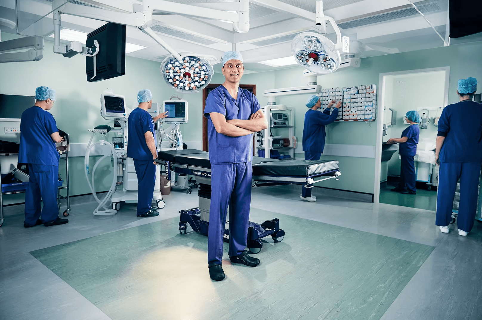 Professor Amyn Haji in operating room